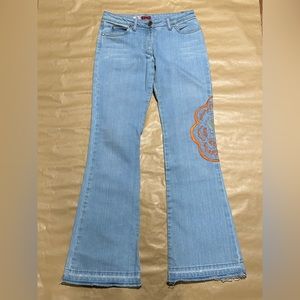 Hugo boss Floral embroidered boot cut jeans
